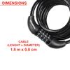 Master Lock Bike Lock Cable, 4-Digit Combination, 180 cm x 8 mm