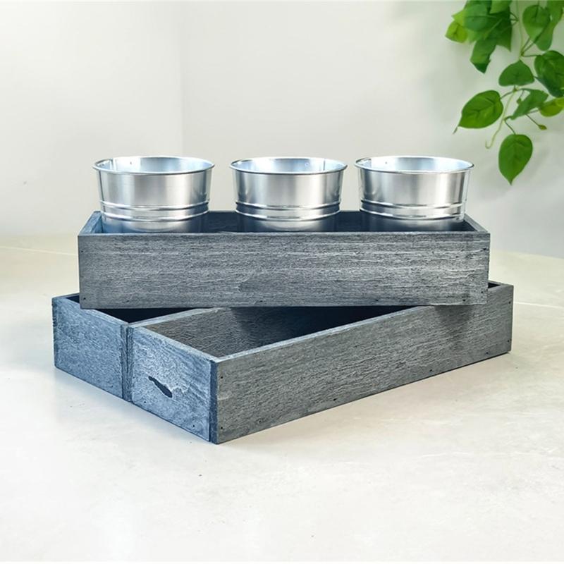 Handmade Trough Succulent Planter Craft Ornament for Desktop Landscaping Desktop Trough Decorations Planter Landscaping