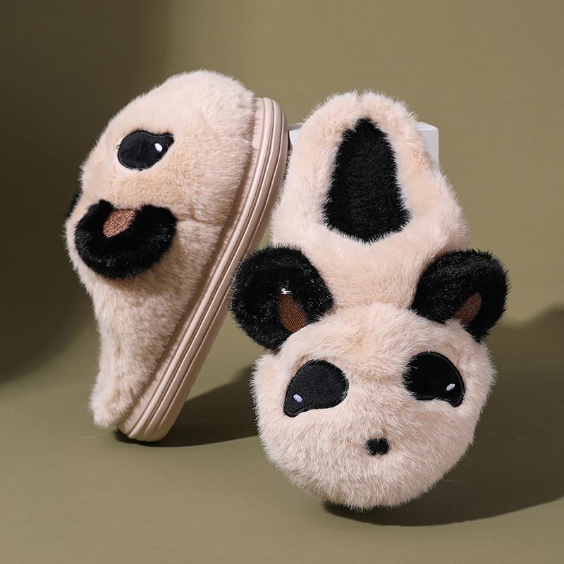 Мягкие, милые и удобные тапочки из хлопка и кашемира Panda Plus, зимние модные теплые домашние тапочки из хлопка и плюша для девочек