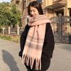 Korean-Style Plaid Cashmere-Inspired Scarf: Warm, Versatile Winter Shawl for Women