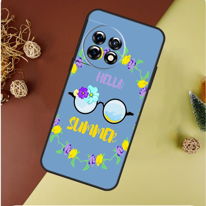 Hello Summer Flowers For OnePlus Nord CE 4 3 2 Lite N20 N30 9 10 Pro 8T 9RT 10T 10R 13R 12R 11 12 13 Phone Case