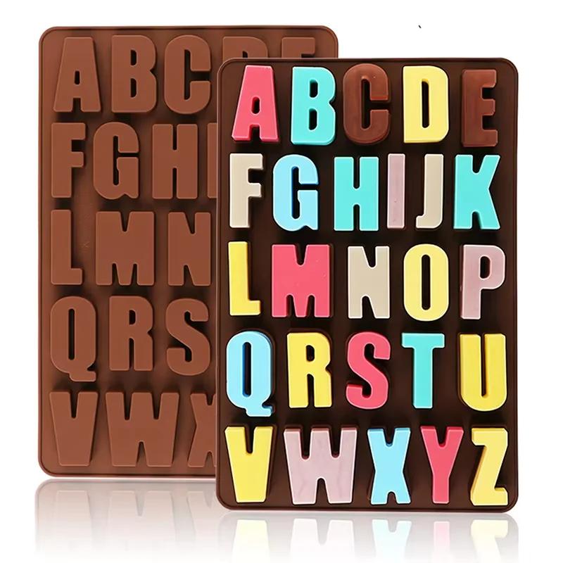 English Letter Silicone Molds Plaster Number Candle Molds Concrete Capital Letter Molds Lowercase Letters Digital Clay Mold Grey