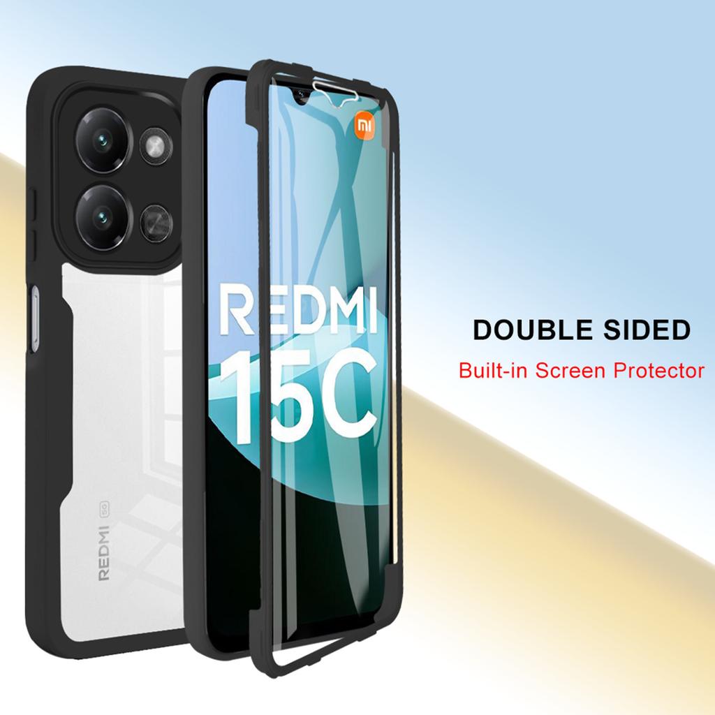 Phone Case For Xiaomi Redmi 15C 4G (EU) (173mm)/15C 5G (EU) (173mm)/Poco C85 4G (173mm) Acrylic+TPU Clear Cover with PET Screen Film