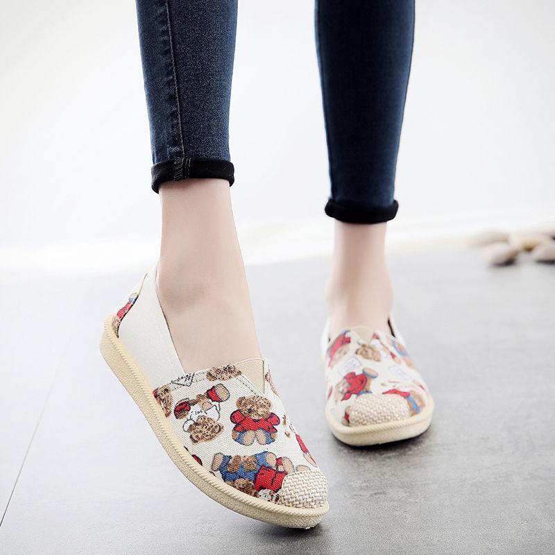 Женская обувь из парусины, новые летние дышащие повседневные туфли на плоской подошве из конопли, женские туфли в корейском стиле с рисунком рыбака, мюли