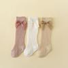 Новые летние детские носки для младенцев для девочек для новорожденных Mather Kids милые детские носки до колена с бантом для малышей нескользящие длинные носки хлопок