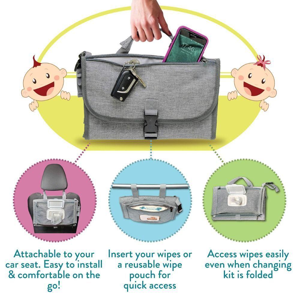 Padded Head Support Diaper Changer Travel Bag Waterproof Baby Diaper Changing Mat  Infant Care