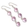Натуральный розовый кунцит драгоценный камень 925 стерлинговое серебро ювелирное изделие серьга 2.25" F9j43