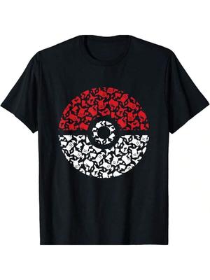 Покемоны - Футболка с узором из Покеболов и Пикачу