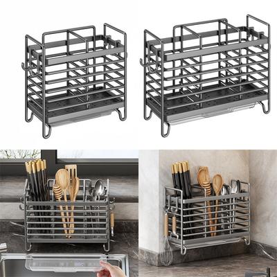 1 шт. Подставка для кухонной утвари 2/3 отделения, настенный держатель для утвари, сушилка для кухонной столешницы для хранения вилок и ложек