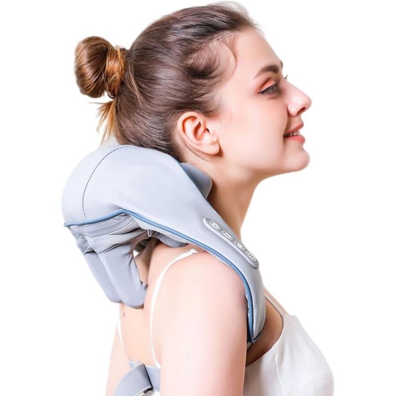 Портативный массажер для трапециевидных мышц плеч и шеи, вибрационный массаж и тепловое воздействие для снятия усталости, для автомобиля, дома, офиса