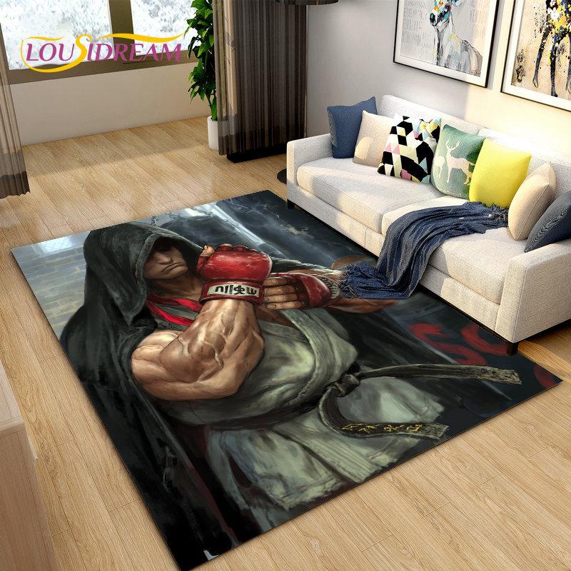 Коврик Street Fighter в стиле ретро, коврик для геймера, коврик для гостиной, спальни, диван, коврик для украшения, детский нескользящий напольный коврик