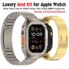 Luxury Stainless Steel Case Mod Kit for Apple Watch Ultra 2/Ultra 49MM 44mm 45mm Metal Strap for IWatch Series 10 42mm 46mm Accessories