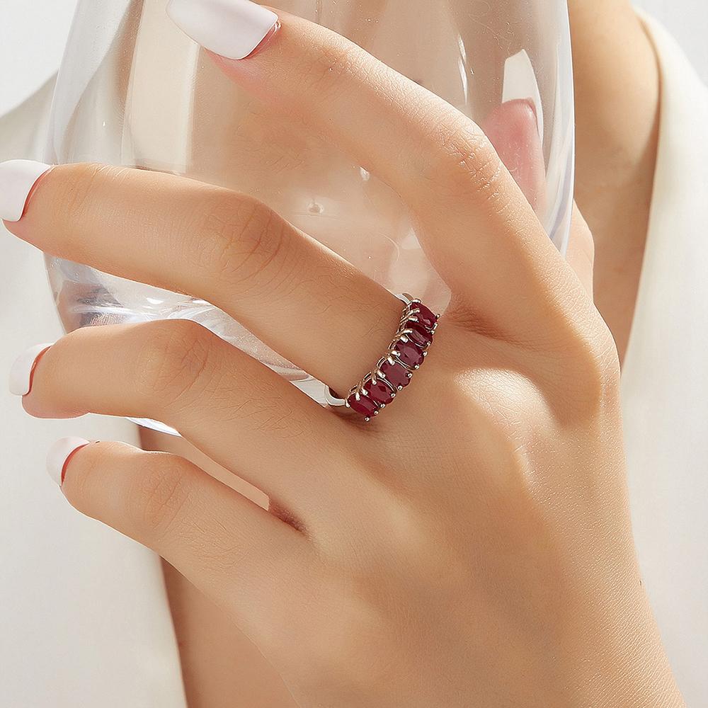 Bolaijewelry Драгоценный натуральный рубин 3*5 мм овальный дизайнерский шикарный застежка серебряное кольцо серьги комплект ювелирных изделий роскошные украшения для женщин леди хороший подарок