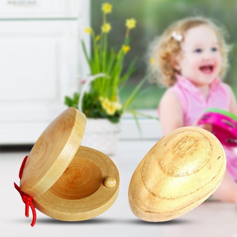 Wood Music Instrument Castanets Eggs Shakers Orff Percussion Instruments Children Entertainment Toy for Classroom