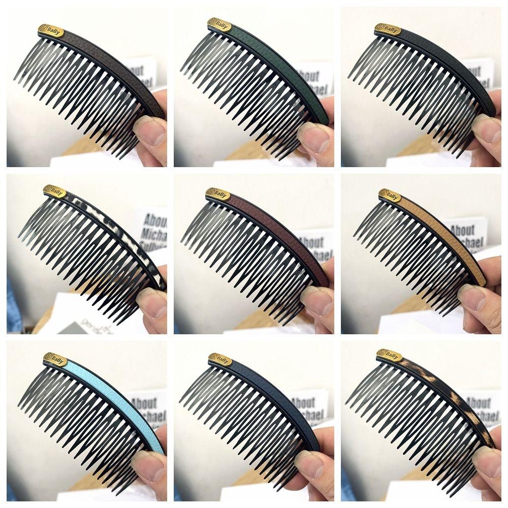 Кожаные фиксированные расчески с медвежьей вставкой, модная расческа для укладки волос, повседневная