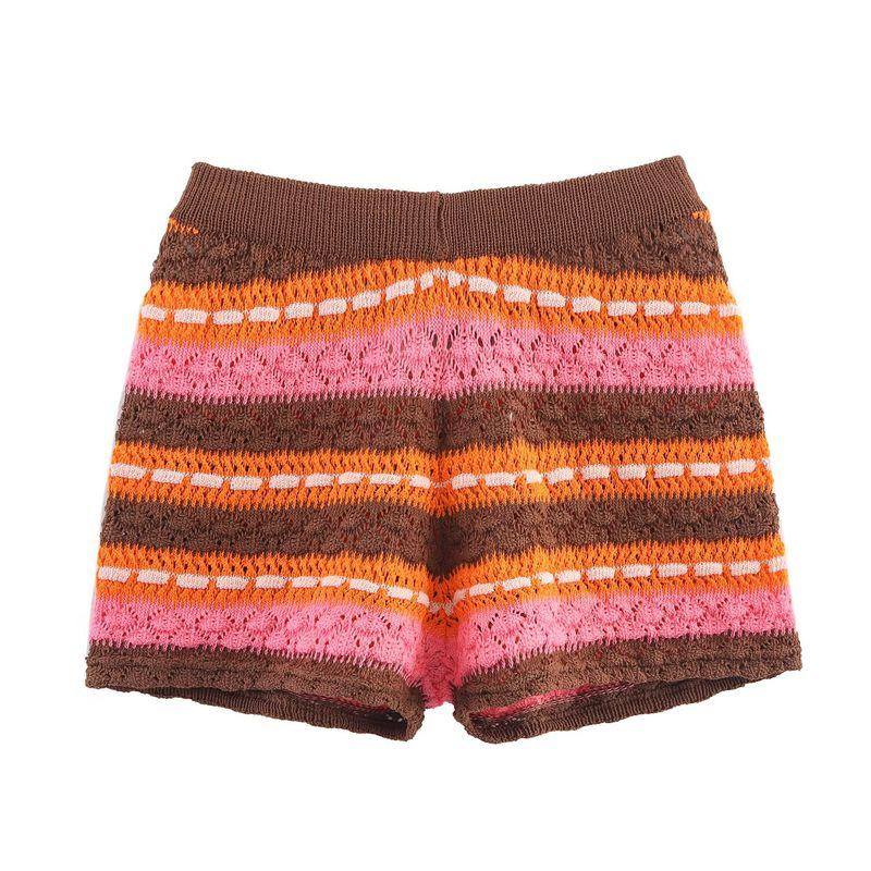 Araltay New Arrival Fashion Style Women's Fashion All-Match Minimalist Stripes Polo Shirt Knitting Coat Shorts