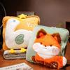 2 In 1 Throw Pillow Blanket Cartoon Air Blanket Conditioning Office Pillow Cushion Multifunctional Car Flannel Blankets