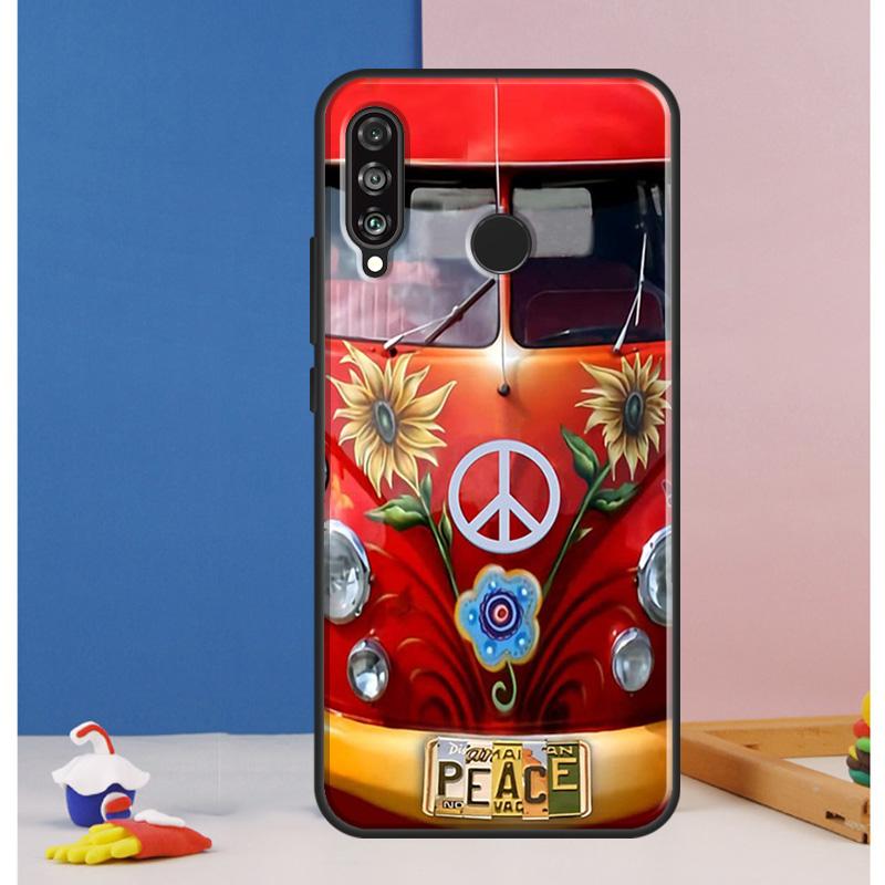 Чехол Хиппи Автобус Мира и Подсолнух Для Huawei Nova Y73 Y72 Y70 Y90 Y60 Y61 Y91 12s 12i 11i 8i 9 10 SE P30 P40 Lite P60 Pro