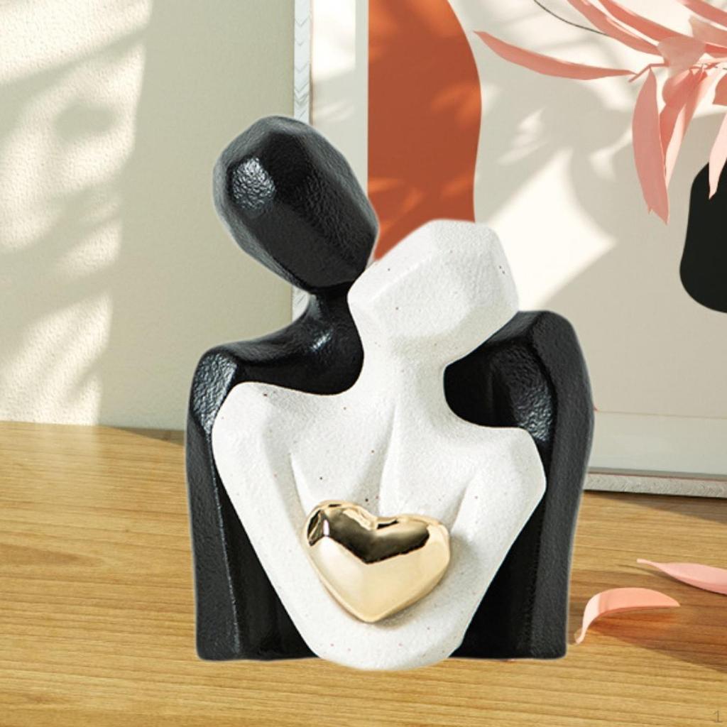 Керамическая статуэтка пары 2,8x3,7 дюйма Универсальная с дизайном сердца Художественные аксессуары Настольная