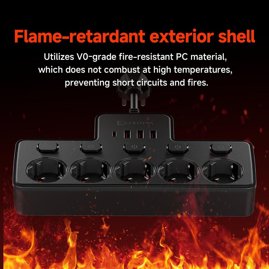 EU AC Plug Независимый выключатель настенный удлинитель 5 AC европейский стандартный сетевой фильтр с 3 USB 1 C портами зарядки