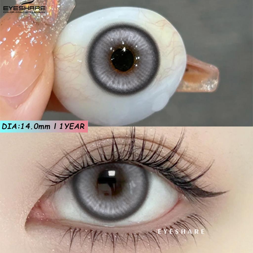 Eyeshare Абсолютно новые цветные контактные линзы для ролевых игр на Хэллоуин, синие очки с красным зрачком, розовые косметические линзы, цветные линзы для макияжа в стиле аниме, 1 пара