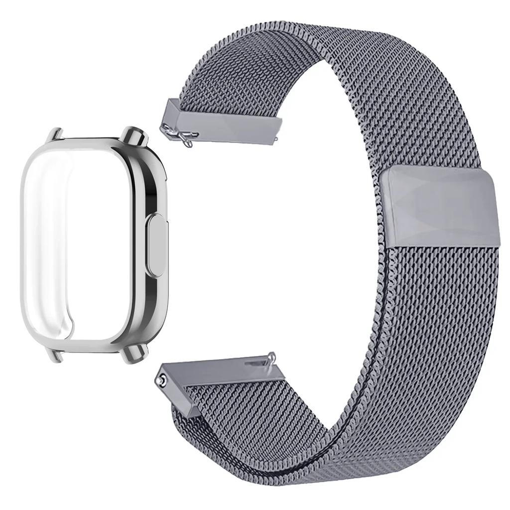 Чехол + Миланский магнитный ремешок для Redmi Watch 5 Active, Мягкий ТПУ чехол, Защитная пленка для экрана для Redmi Watch 5 Lite, Металлический ремешок для часов