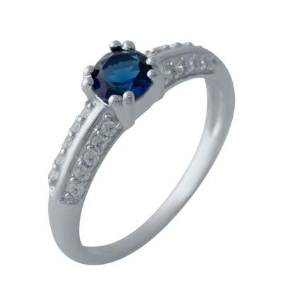 Серебряное кольцо с сапфиром nano 0.375ct (2029045) 1.79 гр. 925 пробы