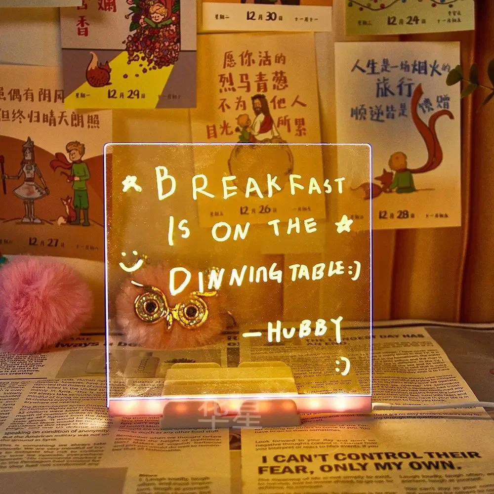 Нетоксичная Новая Светящаяся Акриловая Доска-Маркер LED Светящаяся Стираемая Детская Доска для Рисования Рисовальные Игрушки Доска для Записей Букв Рождественский Подарок