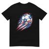 Retro Soccer 4th Of July Gifts Patriotic Red White Blue Boys TShirt