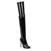 Q/Women's High Heeled Boots, Sexy Pointed Toe Thin Heel Knee Length Boots, Oversized Women's Shoes