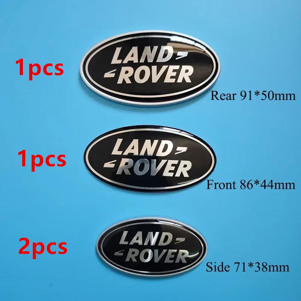 4pcs Aluminium Logo Land Rover Emblem Car Front Sticker Rear Trunk Fender Badge For Land Rover Freelander Discovery Defender FG4