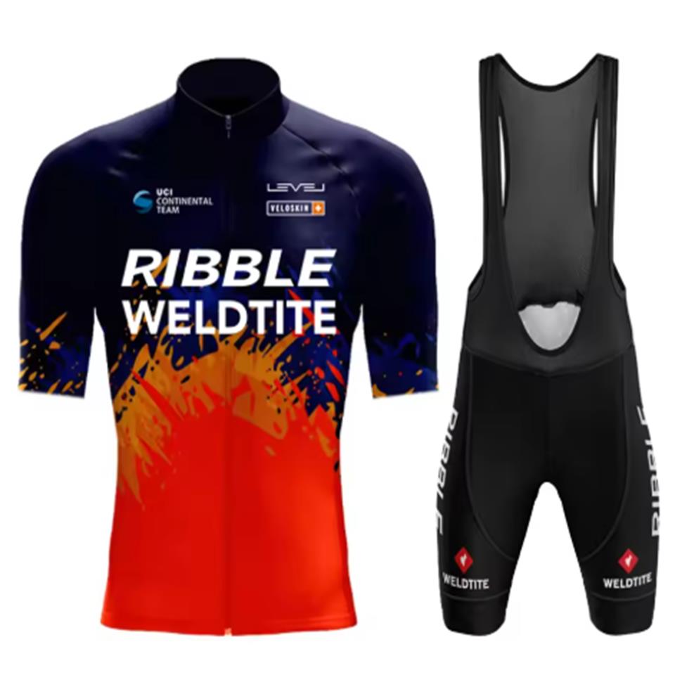 Cycling Jersey Team RIBBLE Men Cycling Set Racing Bicycle Clothing Suit Breathable Mountain Bike Clothes Sportwears