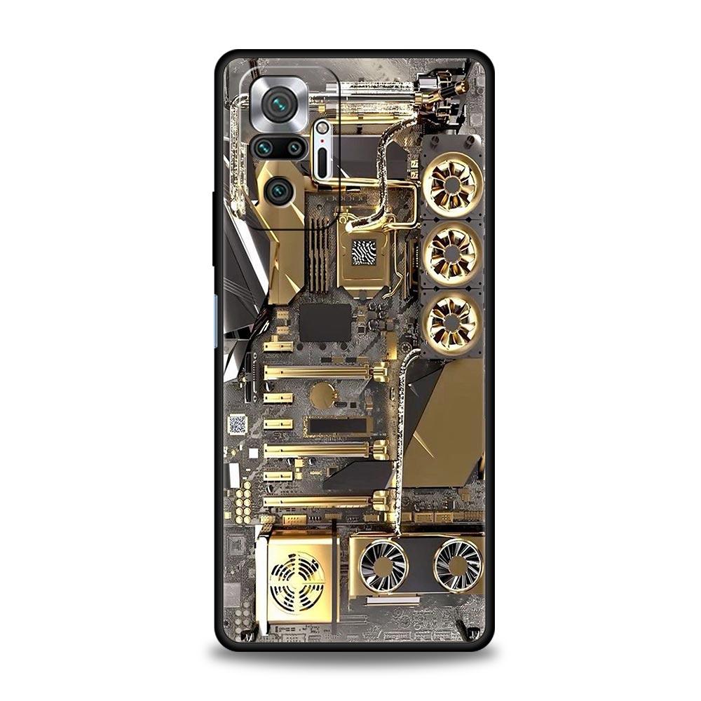 Inside Motherboard Circuit Board Phone Case For Xiaomi Redmi Note 12 11 10 Pro Plus 9S 9 8 7 9T 8T 9C 9A 5G K40 Gaming Cover