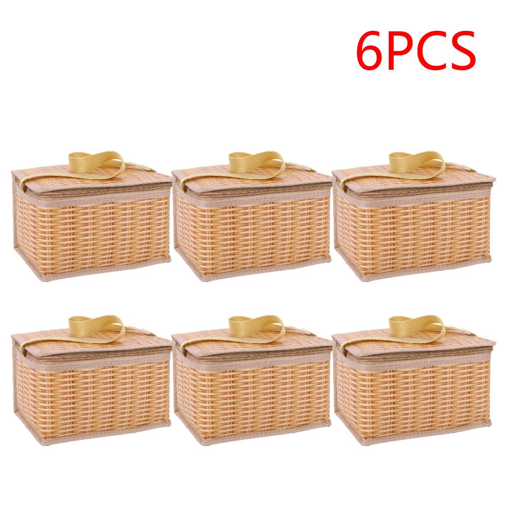 2-10 шт. Плетеная ротанговая сумка для пикника на открытом воздухе, водонепроницаемая, с посудой, корзины для пикника для кемпинга