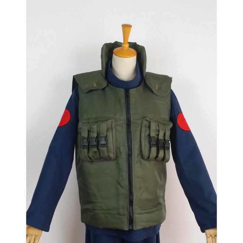 Japanese Anime Cartoon Cosplay Costumes Hatake Kakashi Full Set Green Ninja Unisex Vest Garment
