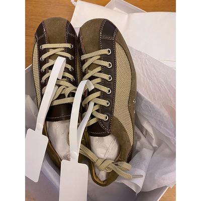 2025 новые кроссовки для тренировок в немецком стиле на шнуровке с цветовой блокировкой, женский нишевый дизайн, кожаная универсальная повседневная обувь, ретро, круглый носок, плоская подошва