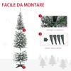 180cm Slim Artificial Christmas Tree with Realistic Branches, Tall and Narrow Snow-Covered Christmas Tree with Folding Base, Green