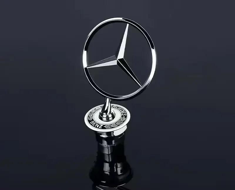 44MM Chrome Car Star Hood Badge Front Emblem Logo for Mercedes Benz C E S Class W204 W205 W212 W213 W211 W220 W222 W223 BGHKM1