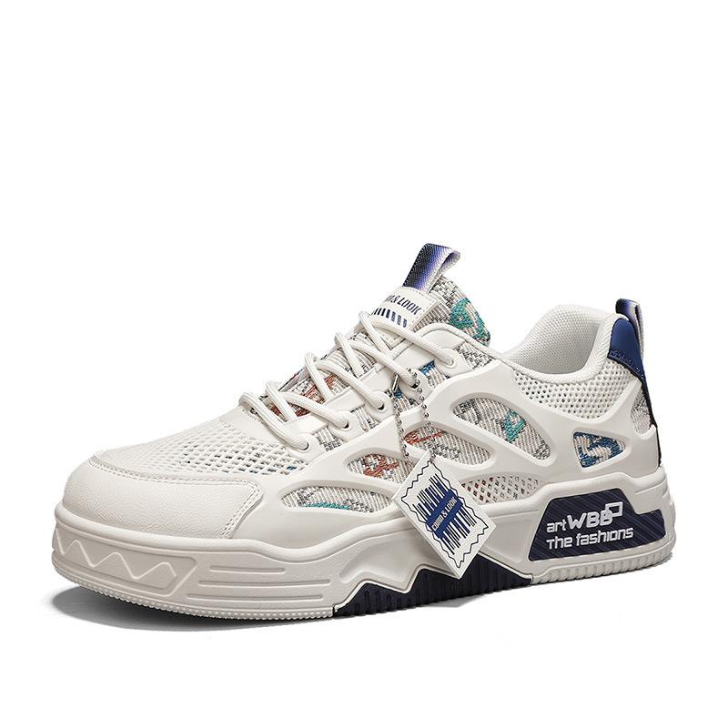 Мужская обувь 2025 новая весенняя сетчатая дышащая повседневная обувь для скейтборда с увеличением роста, универсальная спортивная нишевая дизайнерская трендовая обувь