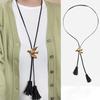 Simple Bird Leather Adjustable Tassel Necklace Fashionable Personalized Design Sense Item Jewelry Niche Jewelry
