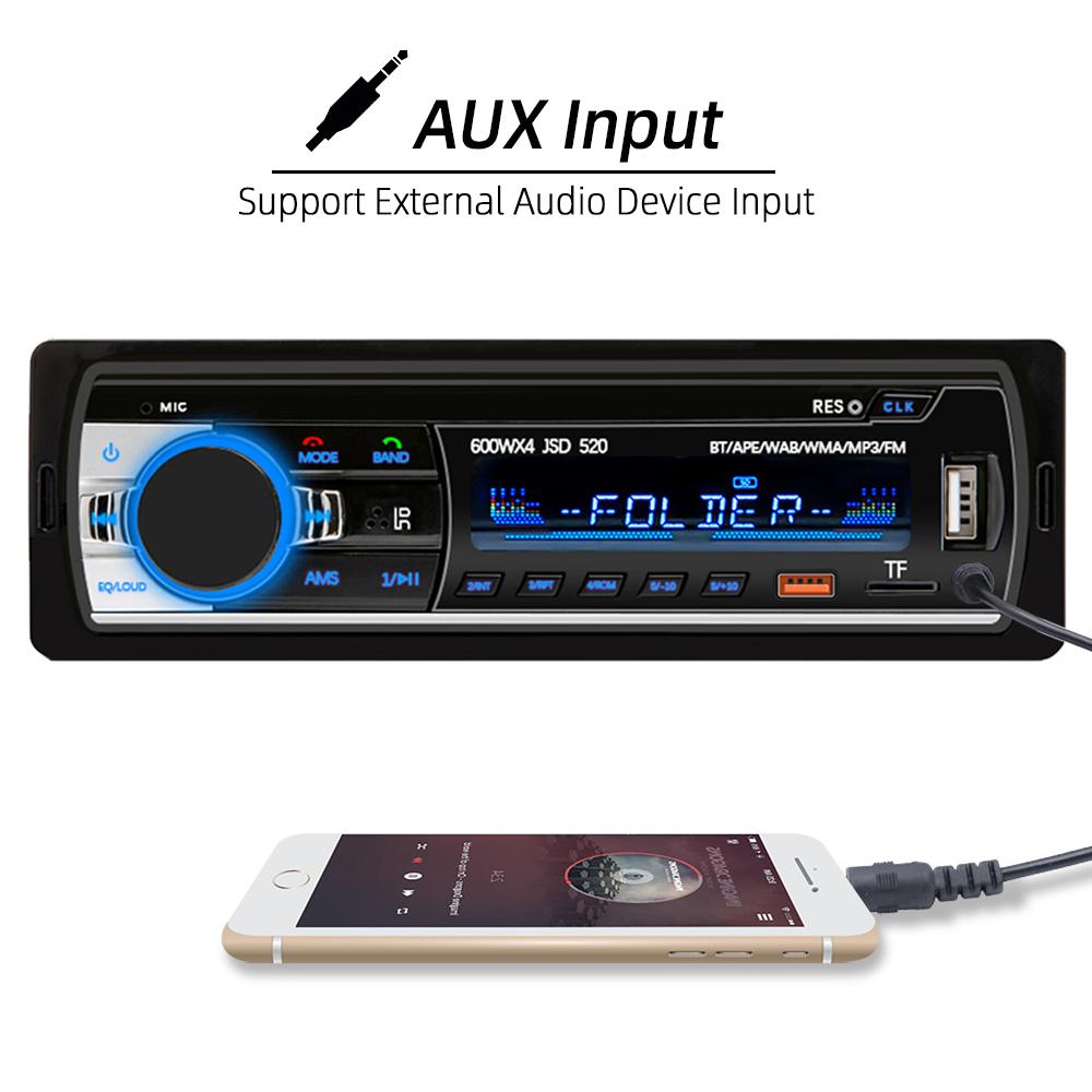 HIPPBQCC Автомагнитола 1din MP3-плеер Цифровой Bluetooth Автомобильный Стереоплеер FM-радио Стерео Аудио Музыка USB/SD со Встроенным AUX-входом