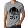 Мужская футболка с рисунком Softball Since 2037 Gris Chine