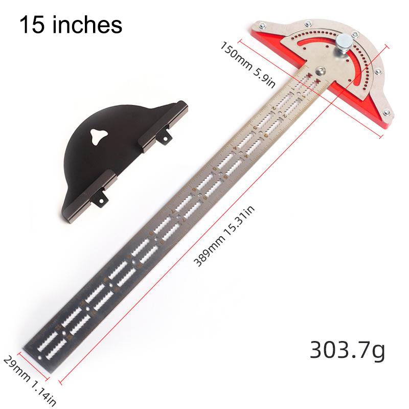 Угломер 0-180 градусов Деревообработчики Кромочная линейка Алюминиевый сплав Транспортир Углоискатель Линейка Прецизионный Плотницкий Измерительный инструмент