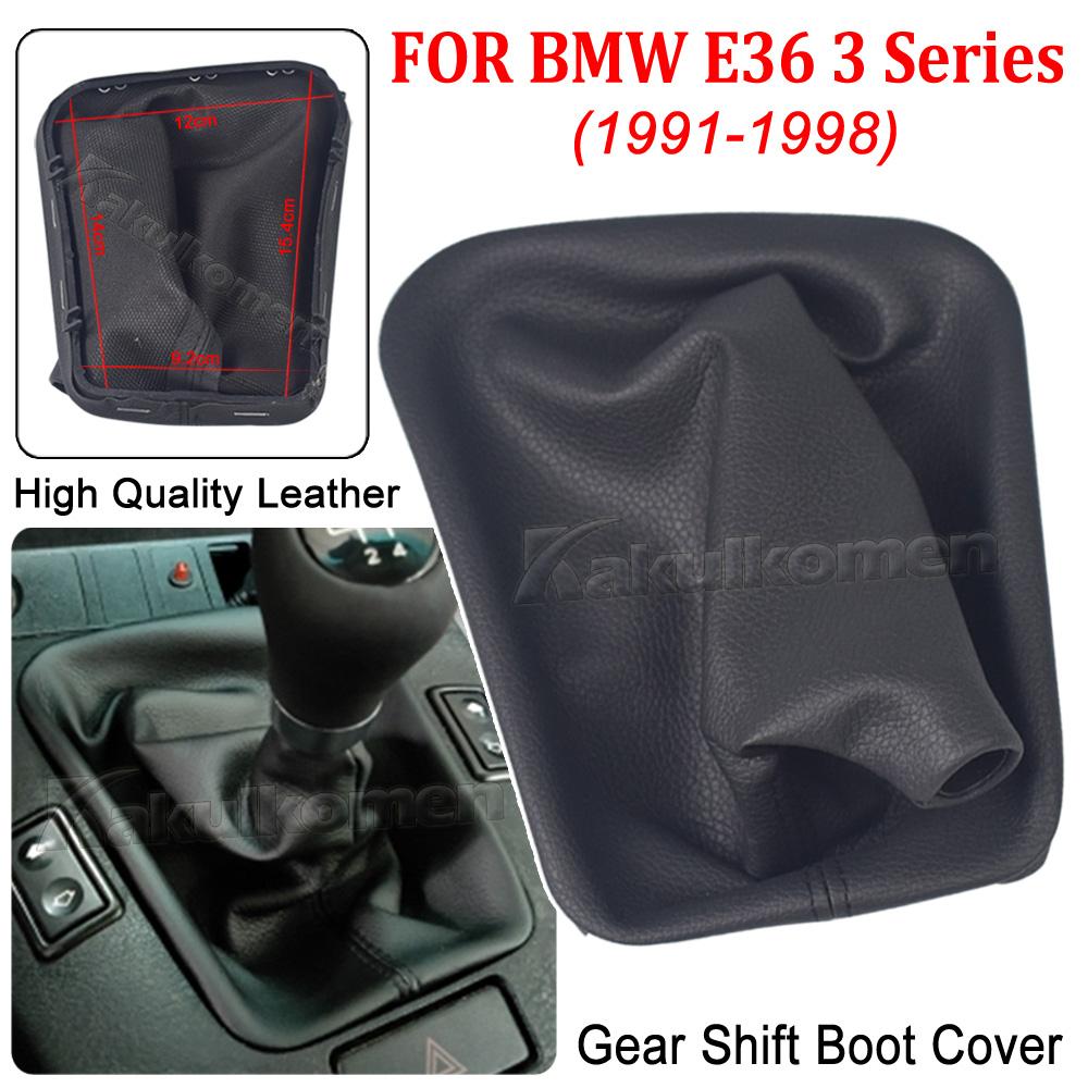 Car Shift Gear Stick Manual Shift Boot Black Leather Boot With Frame For BMW E30 E36 E39 E46 E81 E82 E87 E88 E90 E91 E92 E93