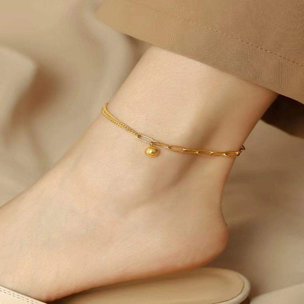 Титановая сталь Двухслойный Модный Браслет на ногу Гипоаллергенный Уникальный Вечеринка