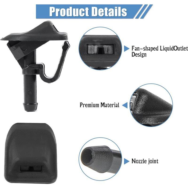 For Jeep Wrangler 2006-2012 Compatible Front Windshield Washer Fluid Sprayer Spray Jet Nozzle 55156728AB(2 Pieces)