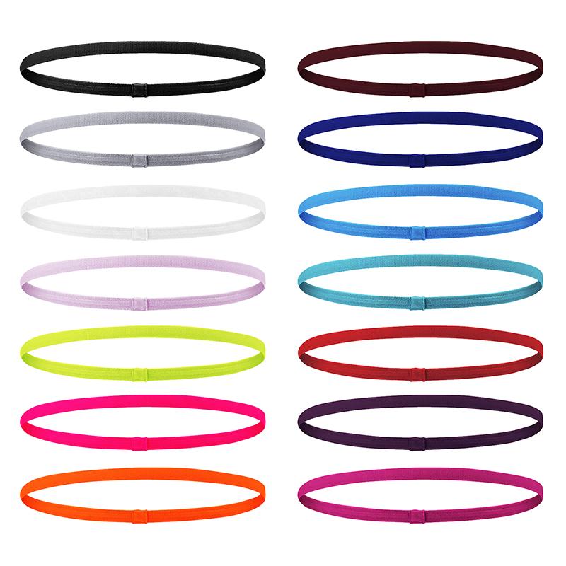 Простая унисекс однотонная спортивная повязка для волос с нескользящей полоской, эластичная повязка на голову