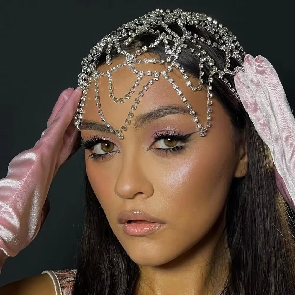 Свадебное украшение на лоб из цепочки, Свадебная корона, Повязка на голову, Аксессуары, Модная свадебная цепочка для волос