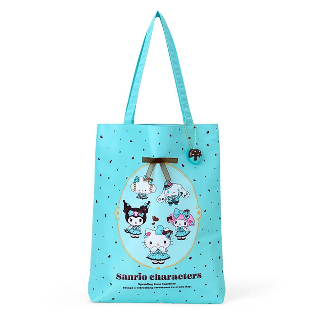 Sanrio Tote Bag Sanrio Characters ABS Resin A4 Size Ages 444332 (Chocolate Mint) Polyester, Cotton, 3+