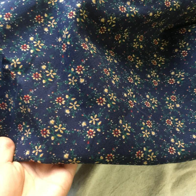 100x140cm Retro Pastoral Cotton/Linen Small Flower Floral Fabrics Soft for Spring Handwork Decor Tablecloth Dress Cushion Craft